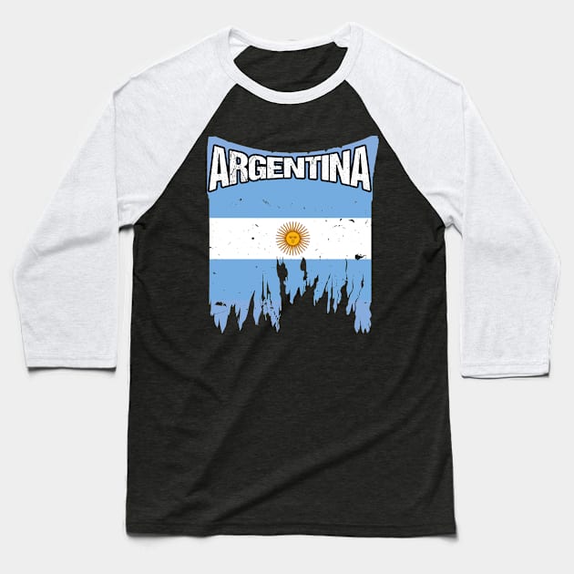 Argentina Flag Baseball T-Shirt by TShirtWaffle1